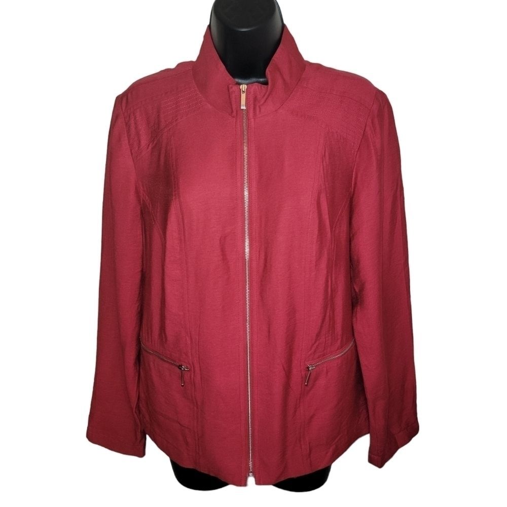 Chico's red lightweight rayon jacket size 1/Medium